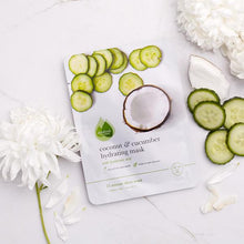 Load image into Gallery viewer, COCONUT &amp; CUCUMBER HYDRATING SHEET MASK
